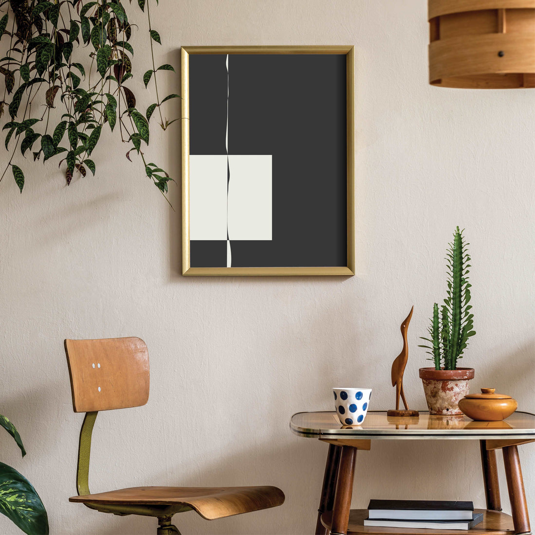 Black and White Poster Moonlight Papercut - Add sophistication