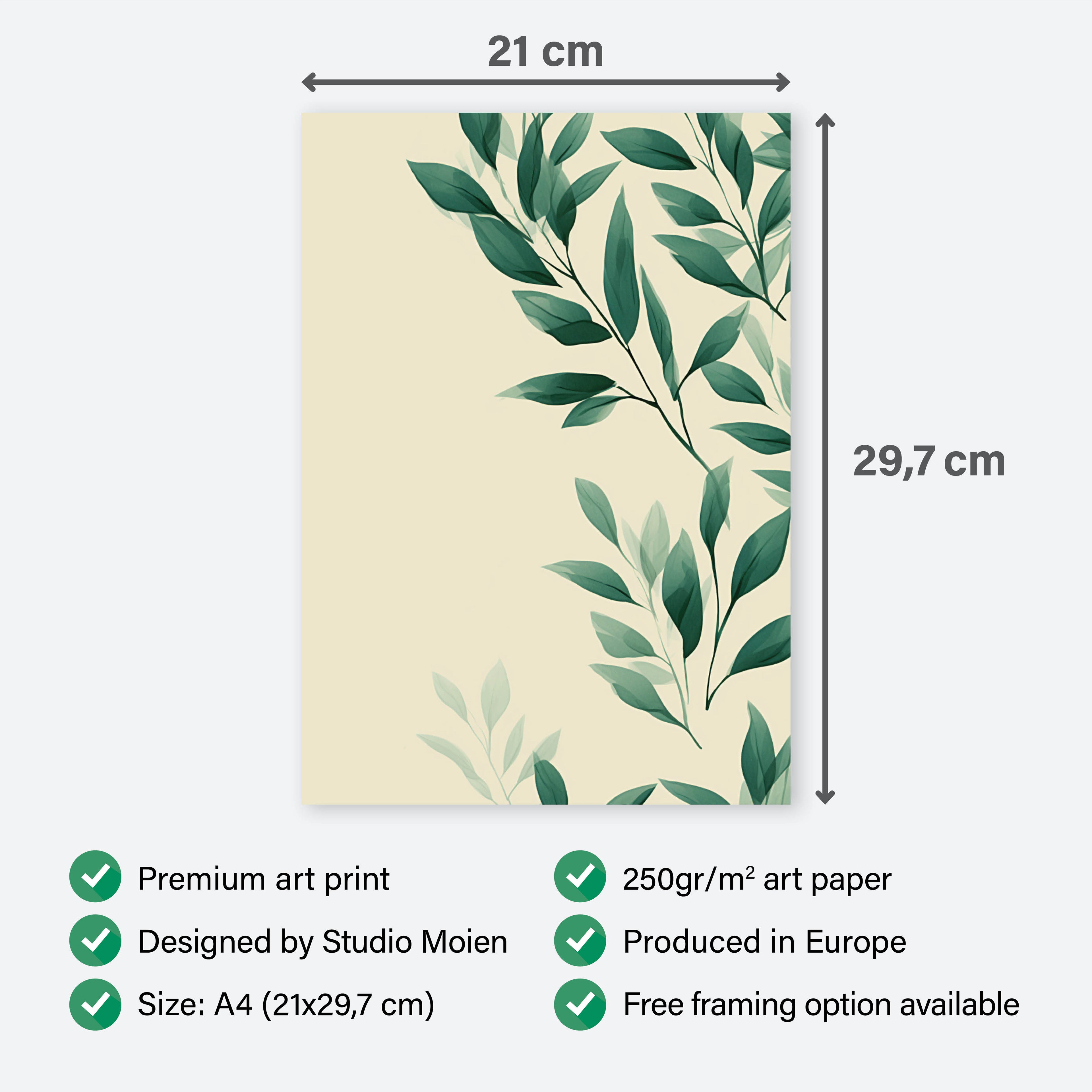 Poster Minimal Leaves - Add sophistication to your home