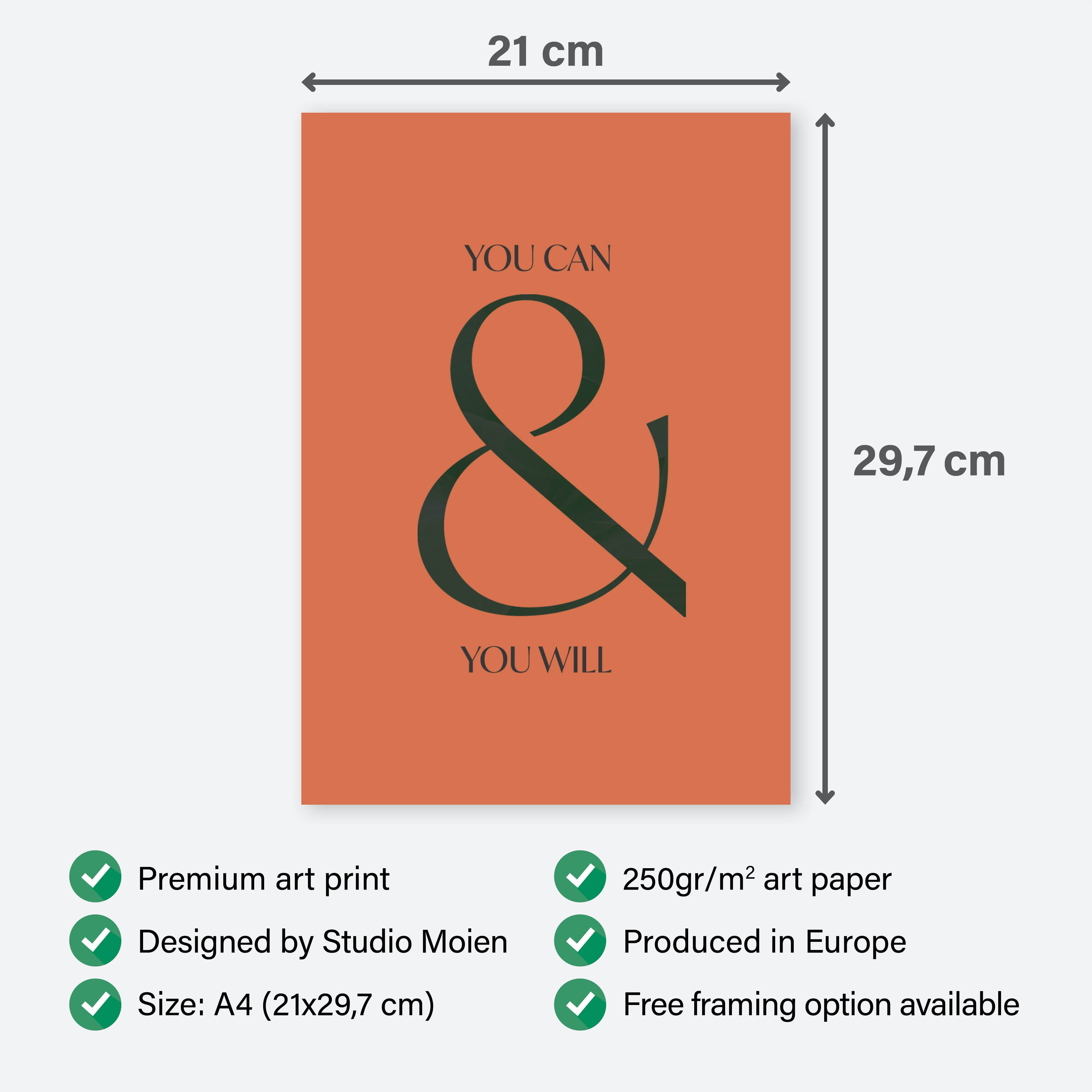 Poster You Can & You Will - Add sophistication to your home
