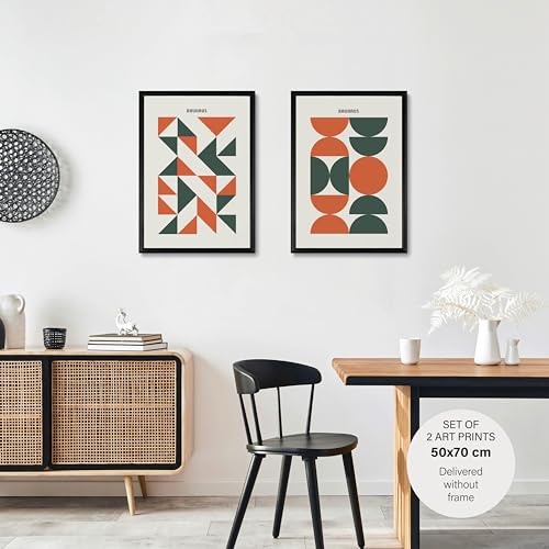 Studio Moien Bauhaus Vintage Modern Set - 2 50 x 70 cm Sized Bauhaus Design Posters - XXL Wall Art for Living Room, Bedroom, Kitchen and Office