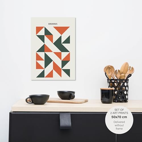 Studio Moien Bauhaus Vintage Modern Set - 2 50 x 70 cm Sized Bauhaus Design Posters - XXL Wall Art for Living Room, Bedroom, Kitchen and Office