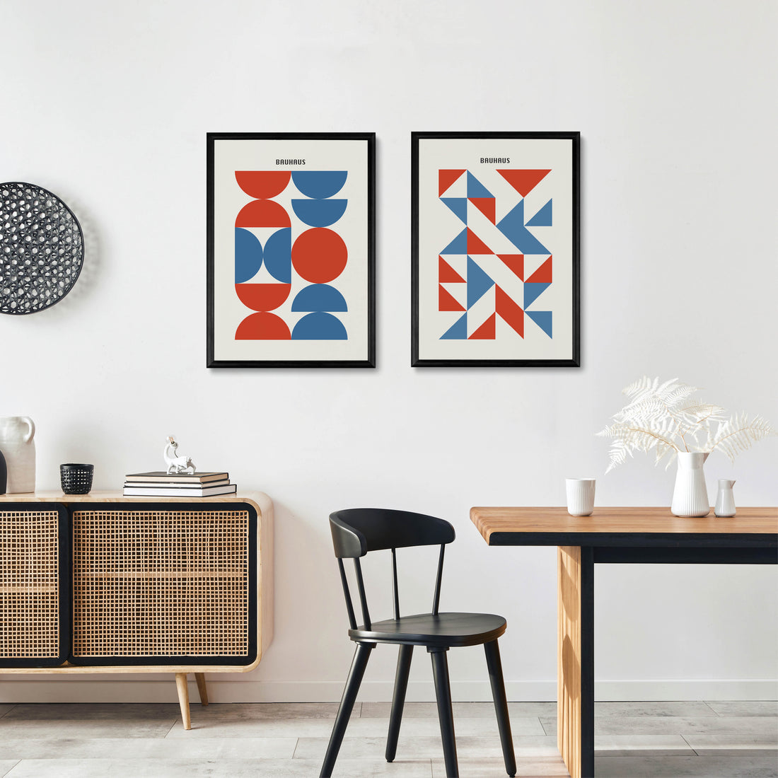 Modern Blue Bauhaus Poster Set
