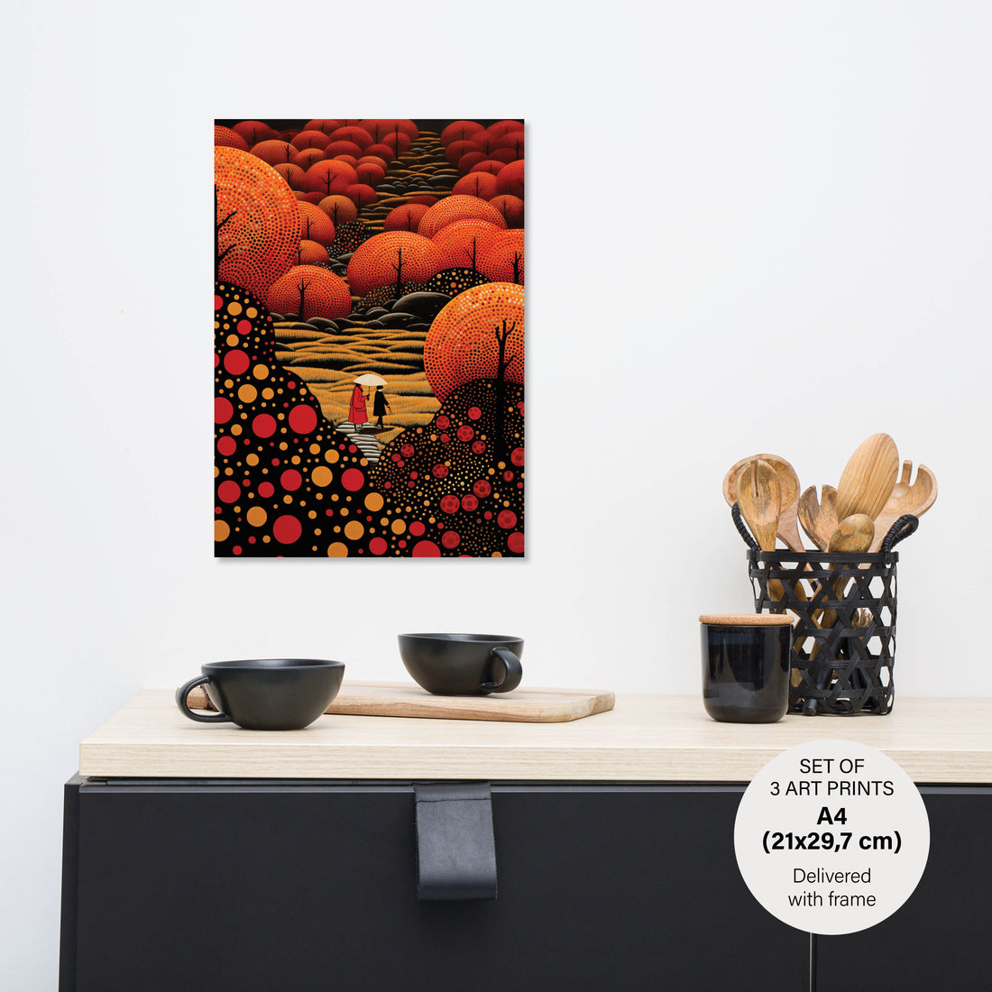 Stylish Polka Dot - The Girl Set - 3 Posters with Frame - Gallery Wall