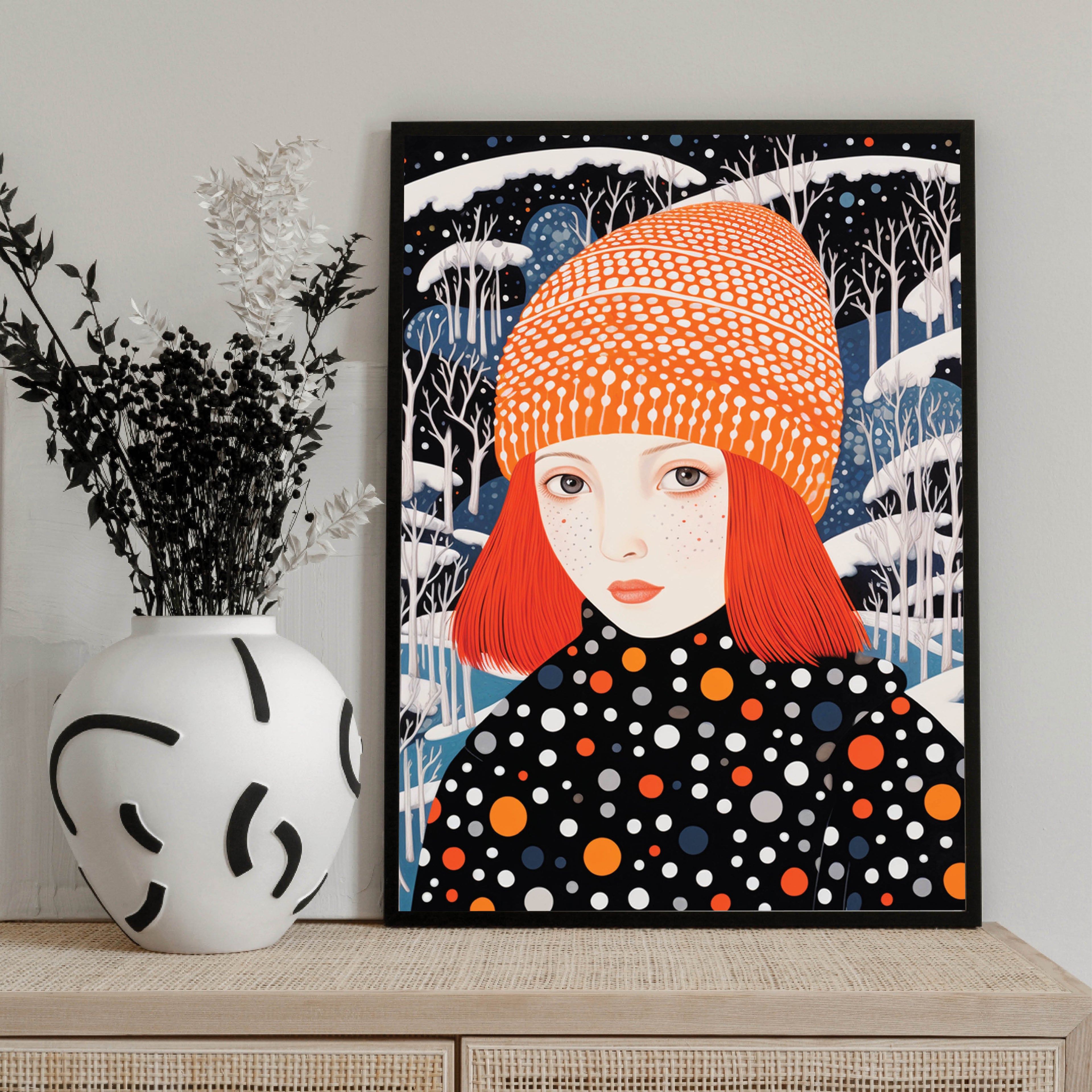 Poster The Girl Polka Dot - Add sophistication to your home