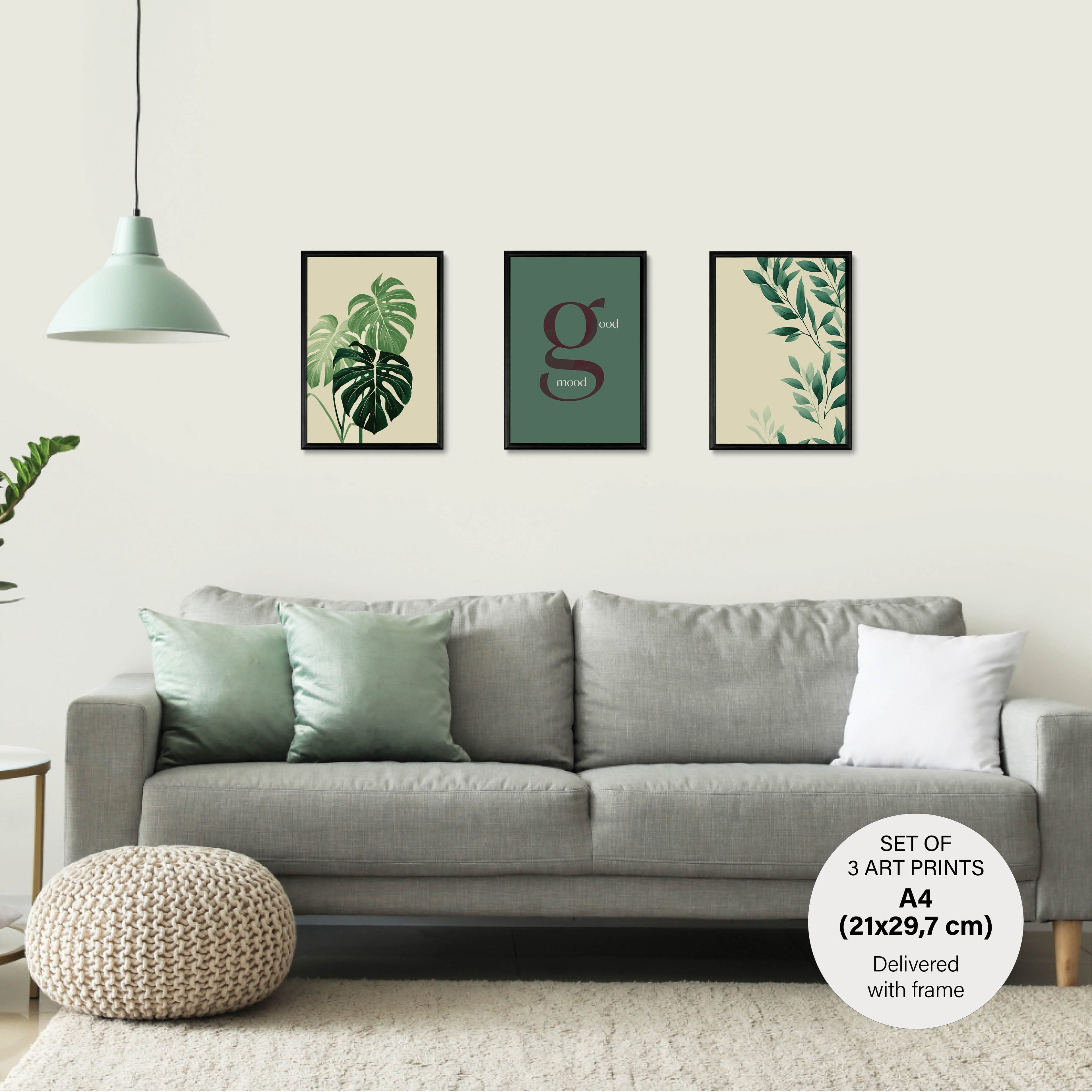 Scandinavian Botanical Set - with Black Frame - Gallery Wall