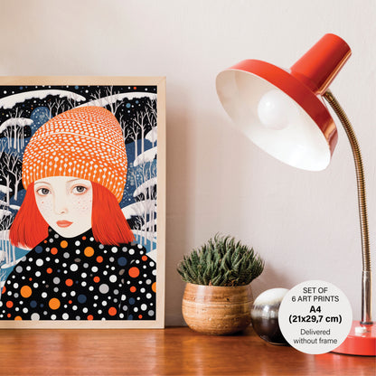 Stylish Polka Dot Set - 6 Posters without Frame - Gallery Wall