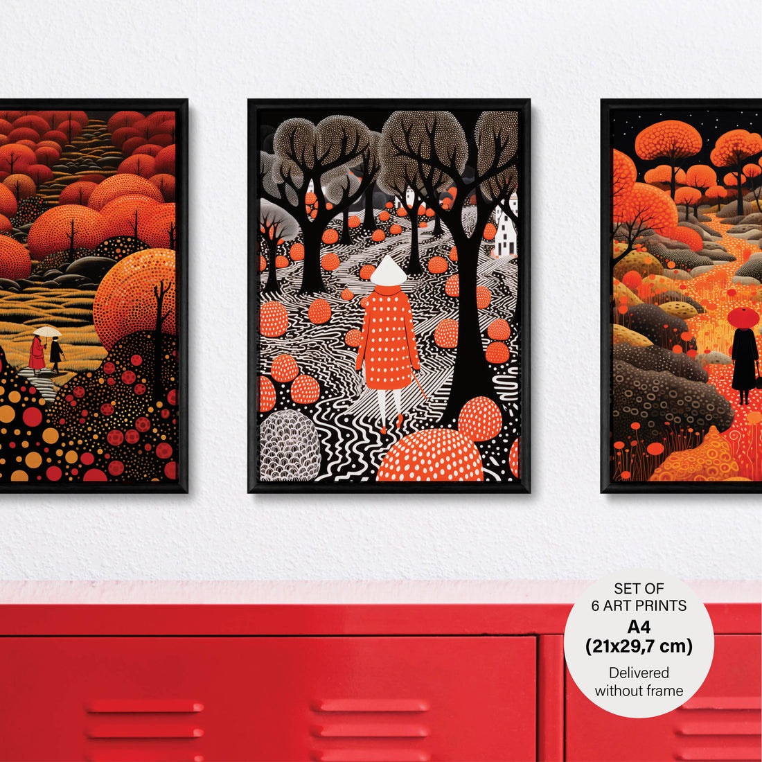 Stylish Polka Dot Set - 6 Posters without Frame - Gallery Wall