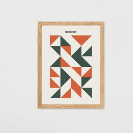Studio Moien Bauhaus Vintage Modern Set - 2 A3 Sized Bauhaus Design Posters (Orange)