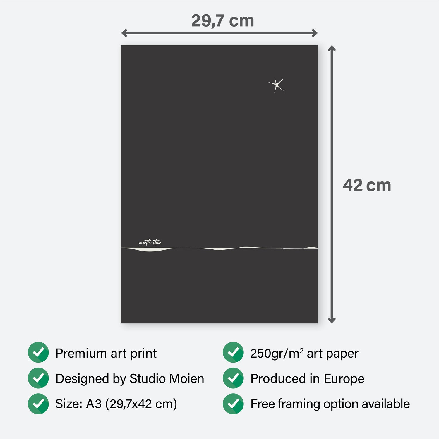 Poster North Star Papercut - Add sophistication to your home
