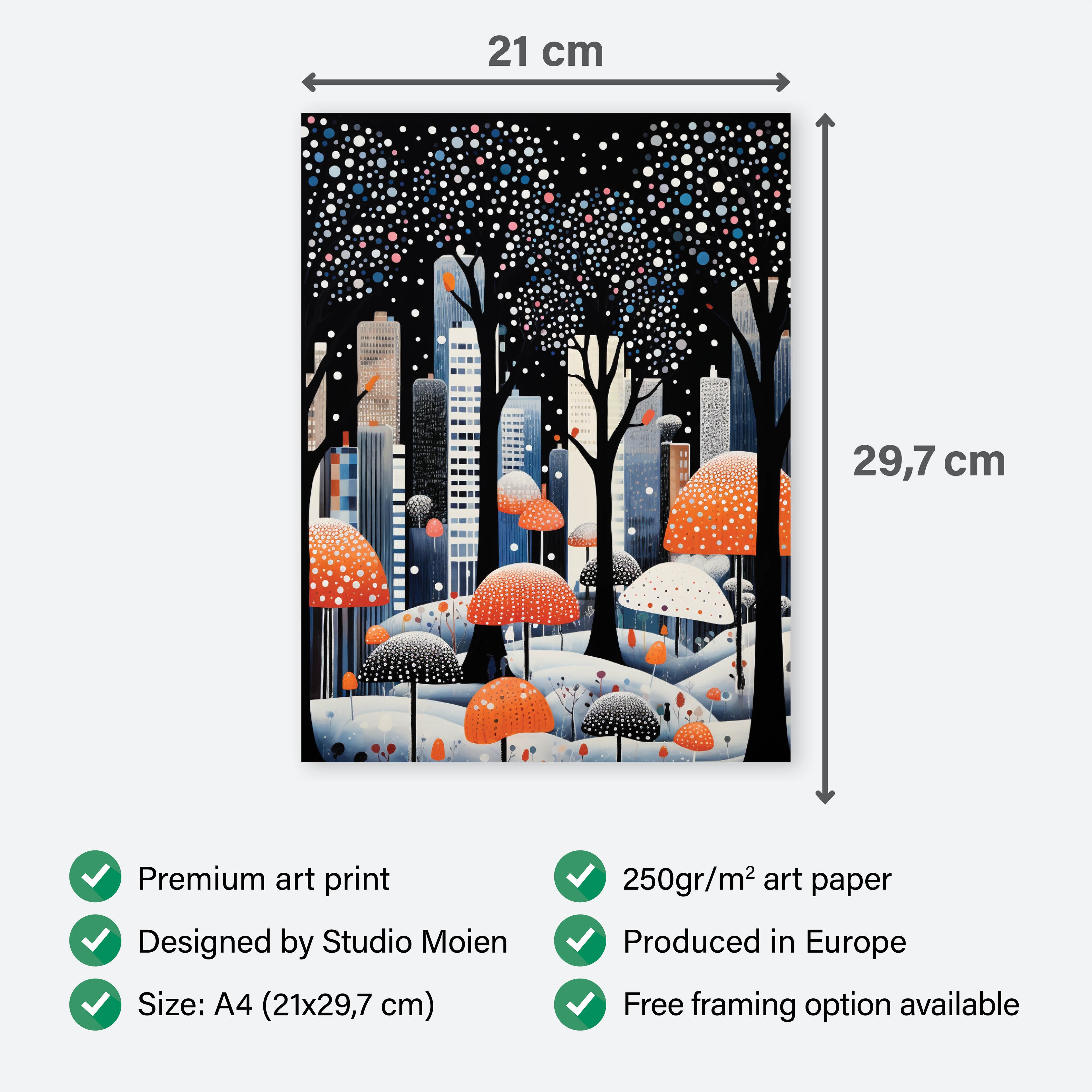 Poster Cityscape Polkadot - Add sophistication to your home