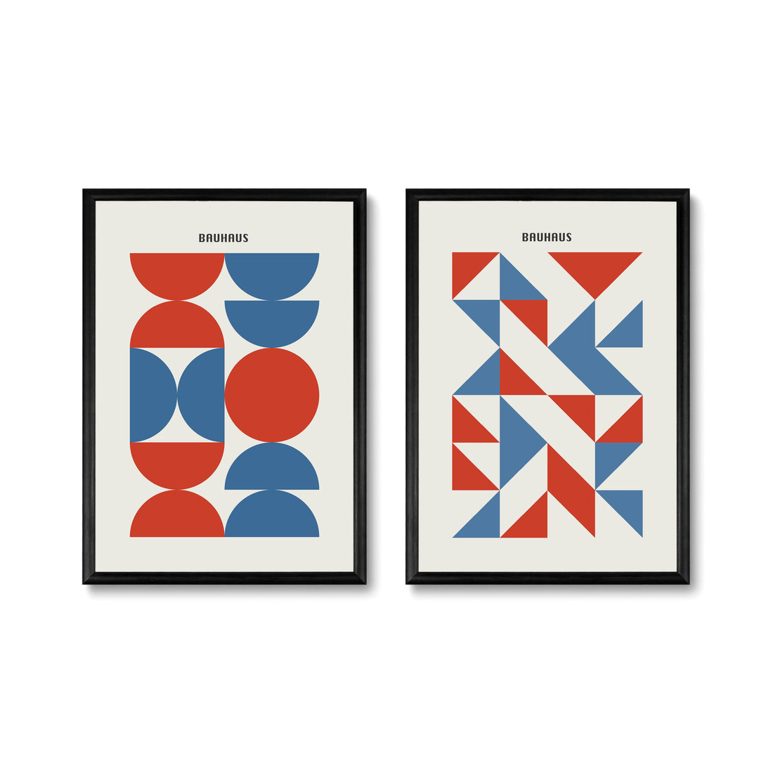 Modern Blue Bauhaus Poster Set
