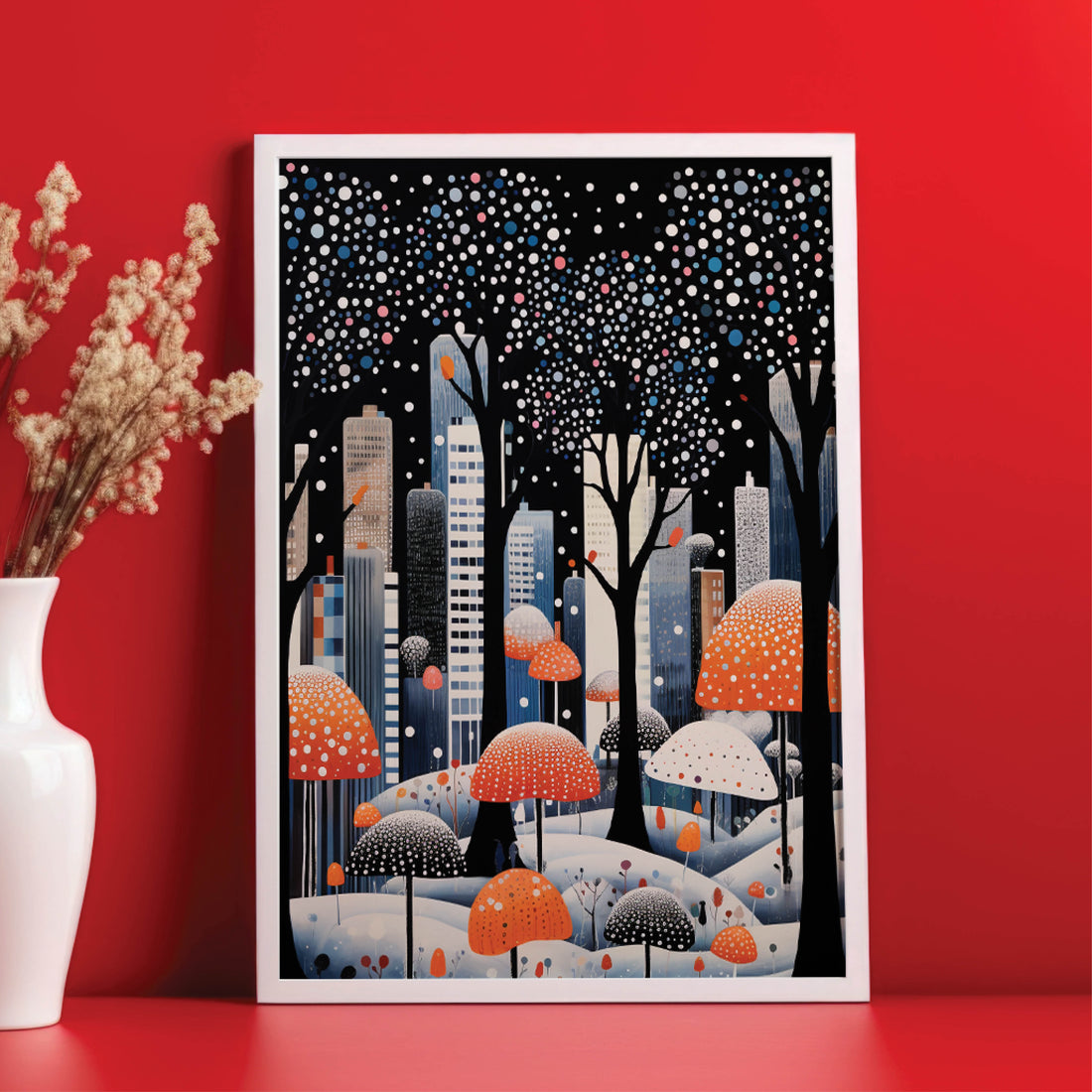 Poster Cityscape Polkadot - Add sophistication to your home