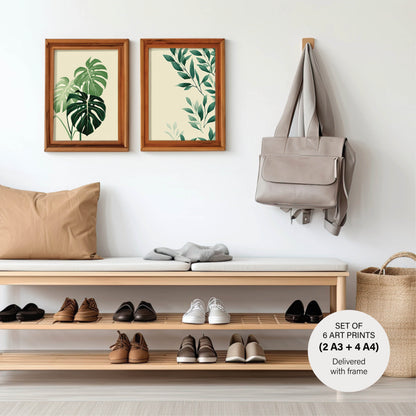 Scandinavian Set - 6 Posters with Black Oak Frames - Gallery Wall