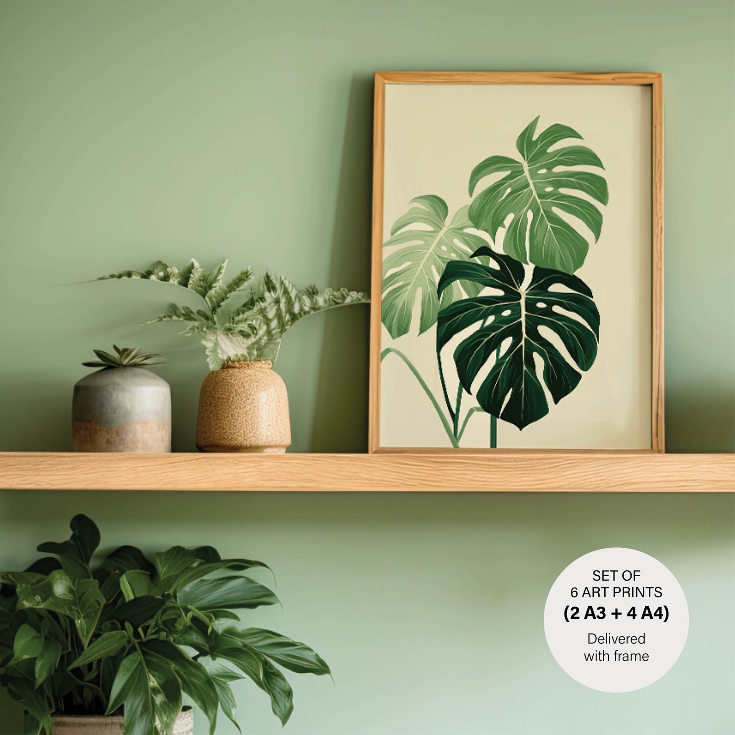 Scandinavian Set - 6 Posters with Black Oak Frames - Gallery Wall