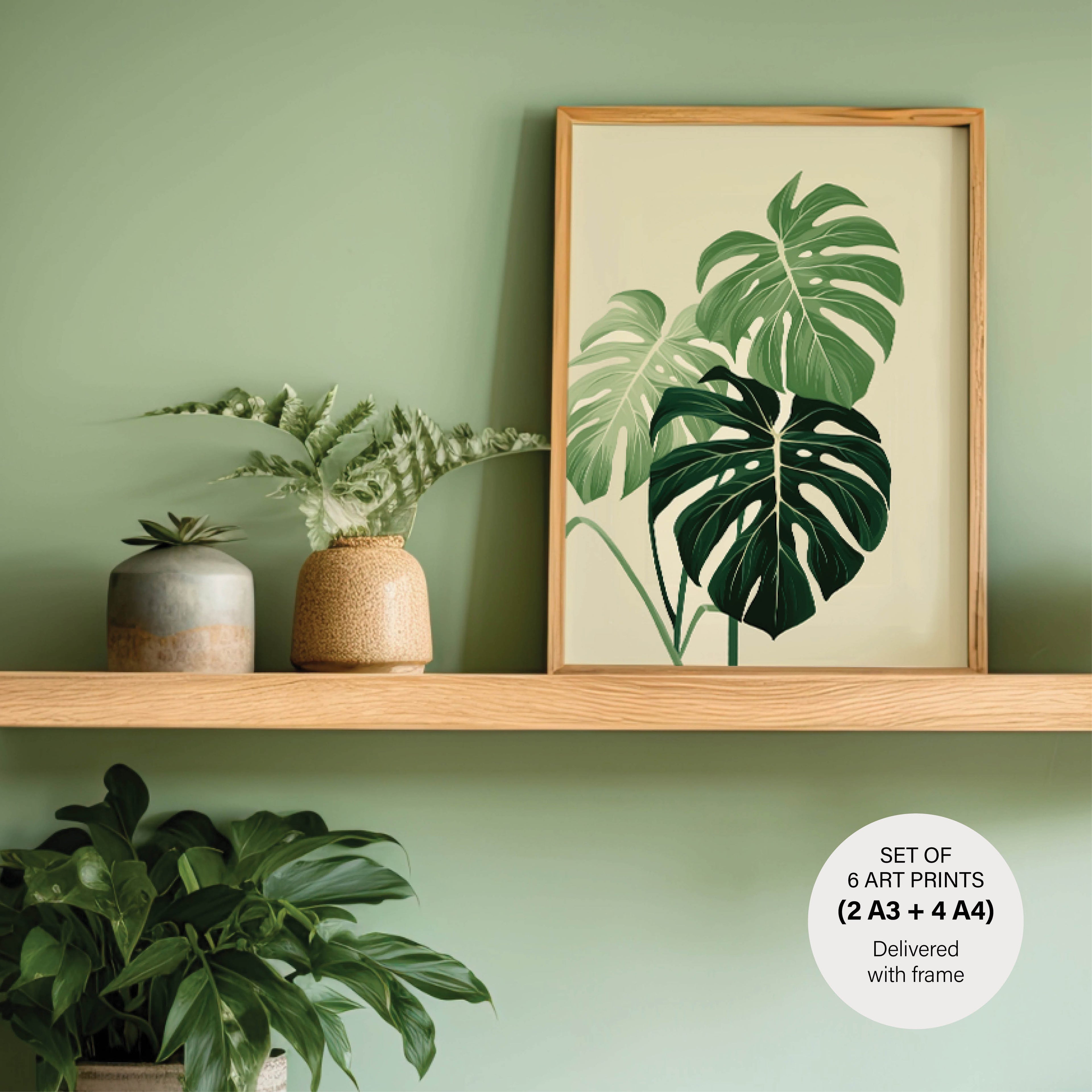 Scandinavian Set - 6 Posters with Black Oak Frames - Gallery Wall